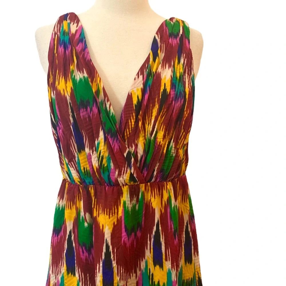 ALICE + OLIVIA Alameda Ikat Printed Pleat Dress, Small, Like‎ New